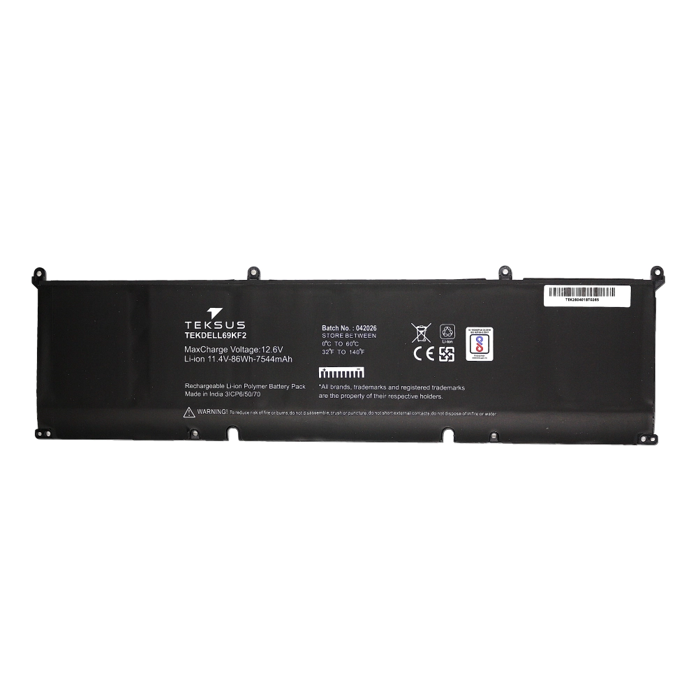 Teksus Laptop Battery Compatible For Dell XPS 15 9500 | 69KF2 6C view 2